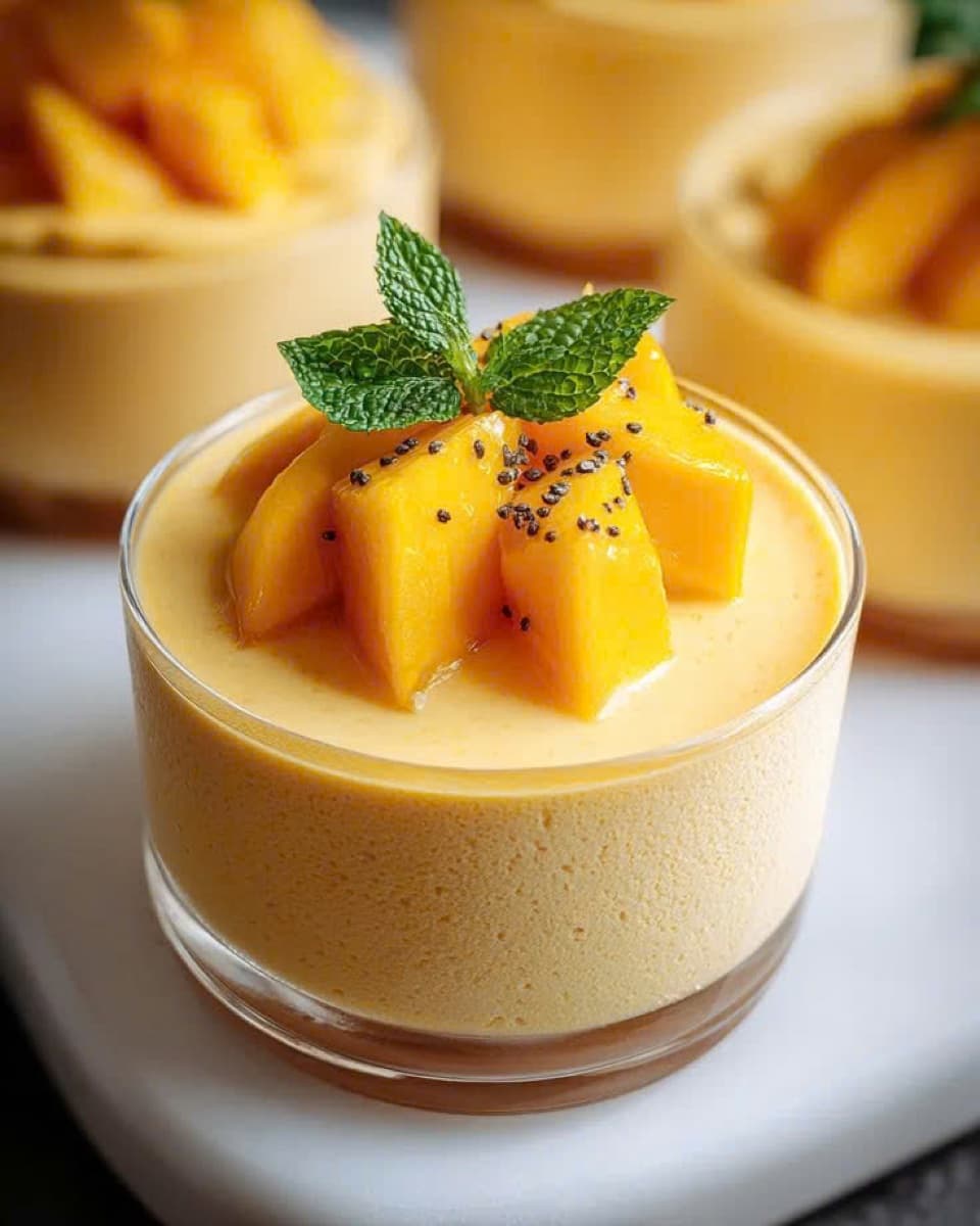 Pudding Xoài Sốt Dâu